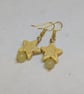 Butter yellow howlite star and agate bead earrings with gold coloured ear wires  - Image 8