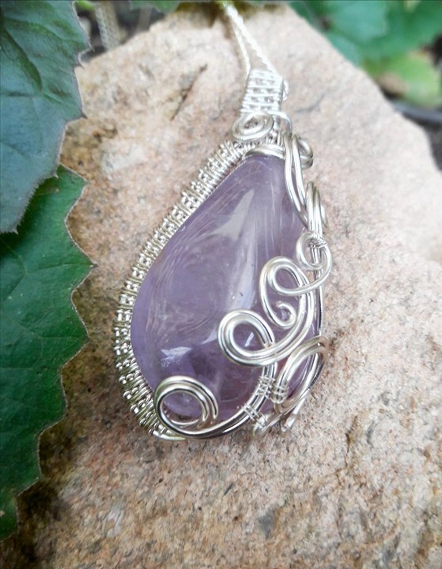 Amethyst Wire Wrapped Necklace - Folksy