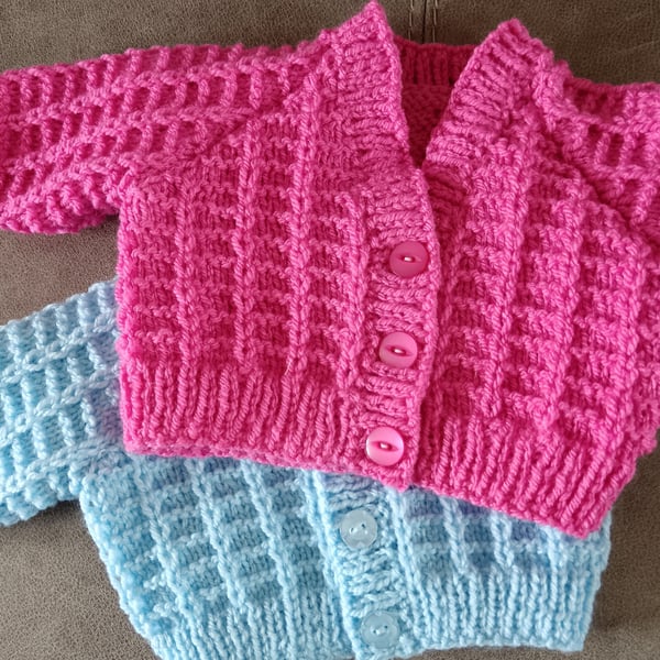 New Hand Knitted Baby Cardigan - NewBorn