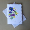 hand painted floral blank greetings card ( ref FA 510 K2 )