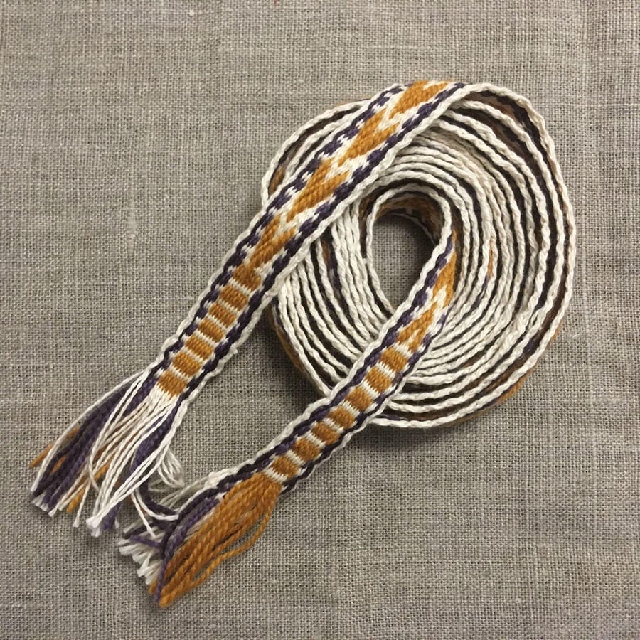 Sami Hand woven Plant Dyed Wool Cotton Belt 2 cm x 180 cm sash tie CUSTOM ORDER