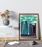 Abu Dhabi retro travel poster - Image 3