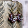 Czech Glass Flower Earrings. Blossom Earrings. Plum & Lavender Floral Earrings