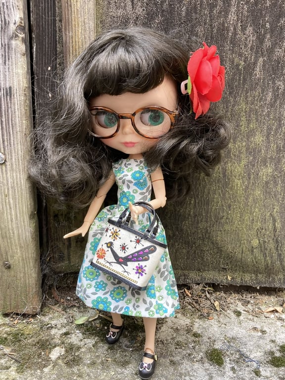 Handmade Miniature Enid Collins of Texas Black Roadrunner Dolls Handbag