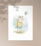 Little Dog Child Large Postcard