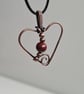 Handmade Copper Natural Red Jasper Heart Pendant Necklace Gift Crystal Jewellery - Image 8