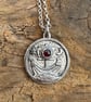 Viking Ship Coin Pendant with Garnet - Image 1