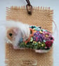 Guinea Pig Brooch Felted and Embroidered
