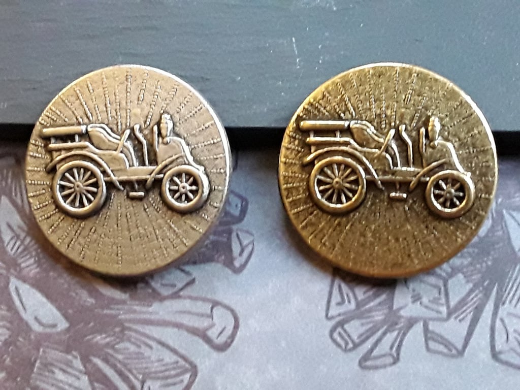 28mm, 1 & 1 8" 44L VINTAGE CAR BUTTONS