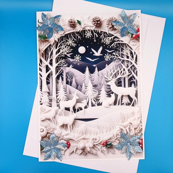 Extra Large Christmas Card, 21 x 29 cms x 8 x 11.50, Handmade