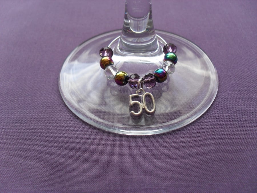 Wine Glass Charm "50"