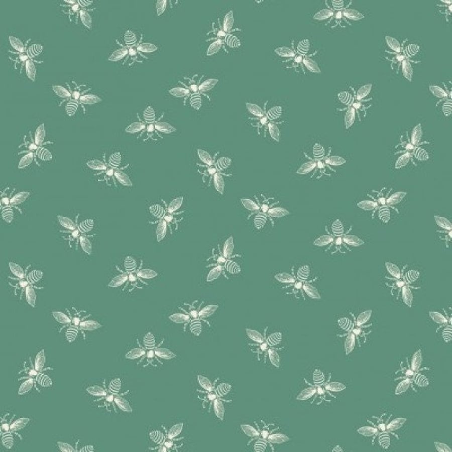Fat Quarter French Chateau & Bee 100% Cotton Quilting Fabric - Coastal Green
