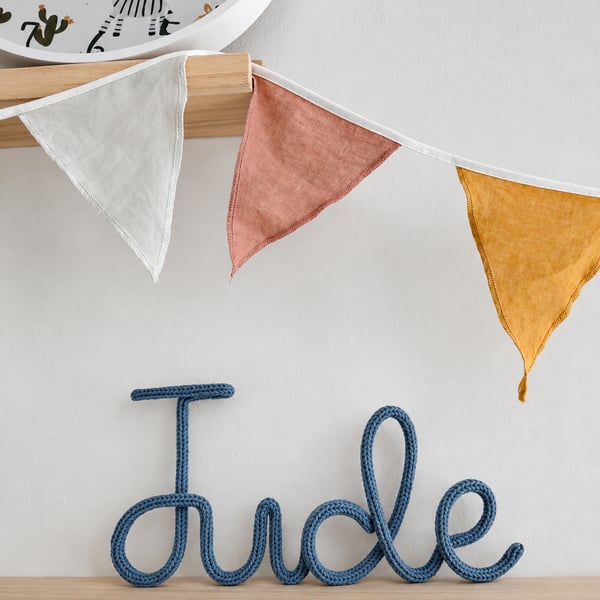 Jude knitted wire name nursery decor 