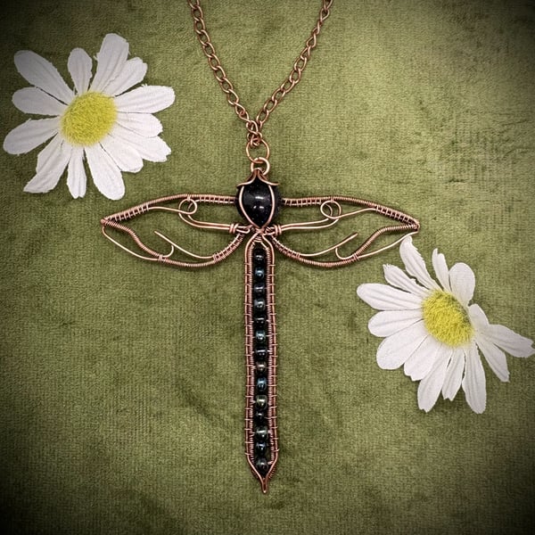 Antique copper wire wrapped Dragonfly