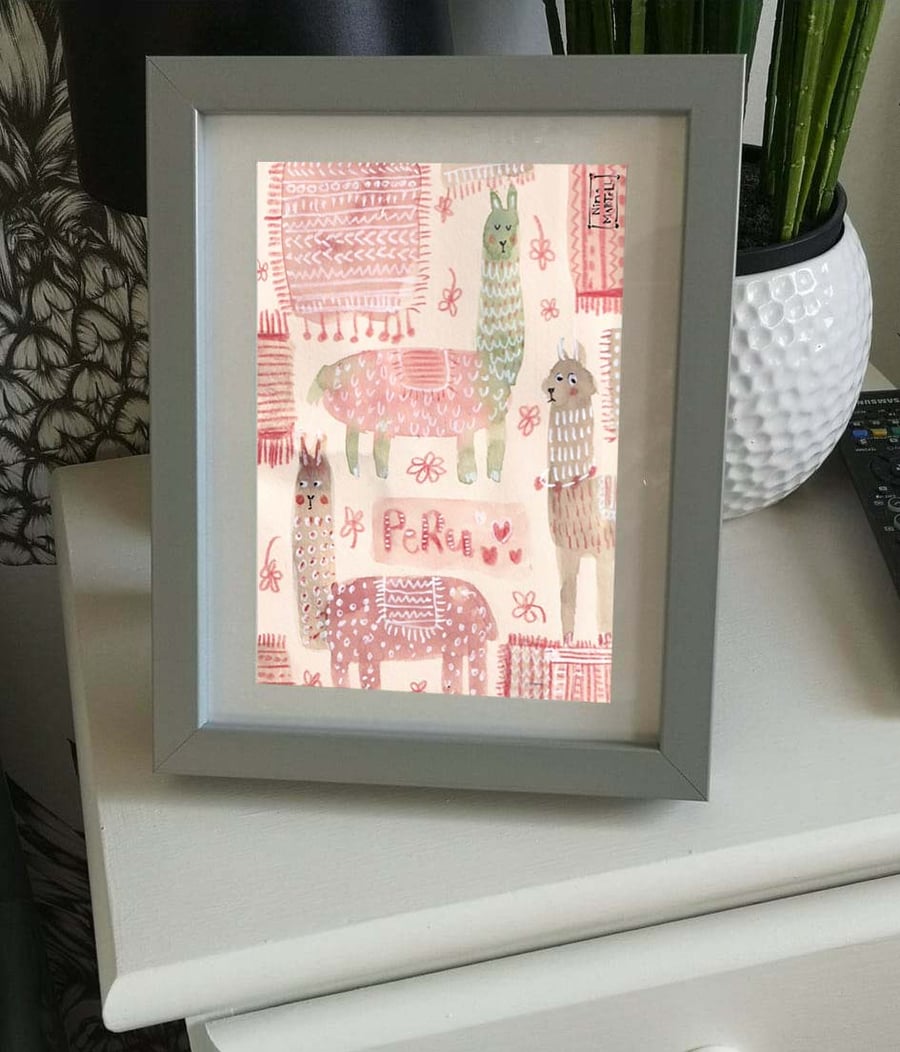 LLamarama Llama  - Pattern Print by Nina Martell
