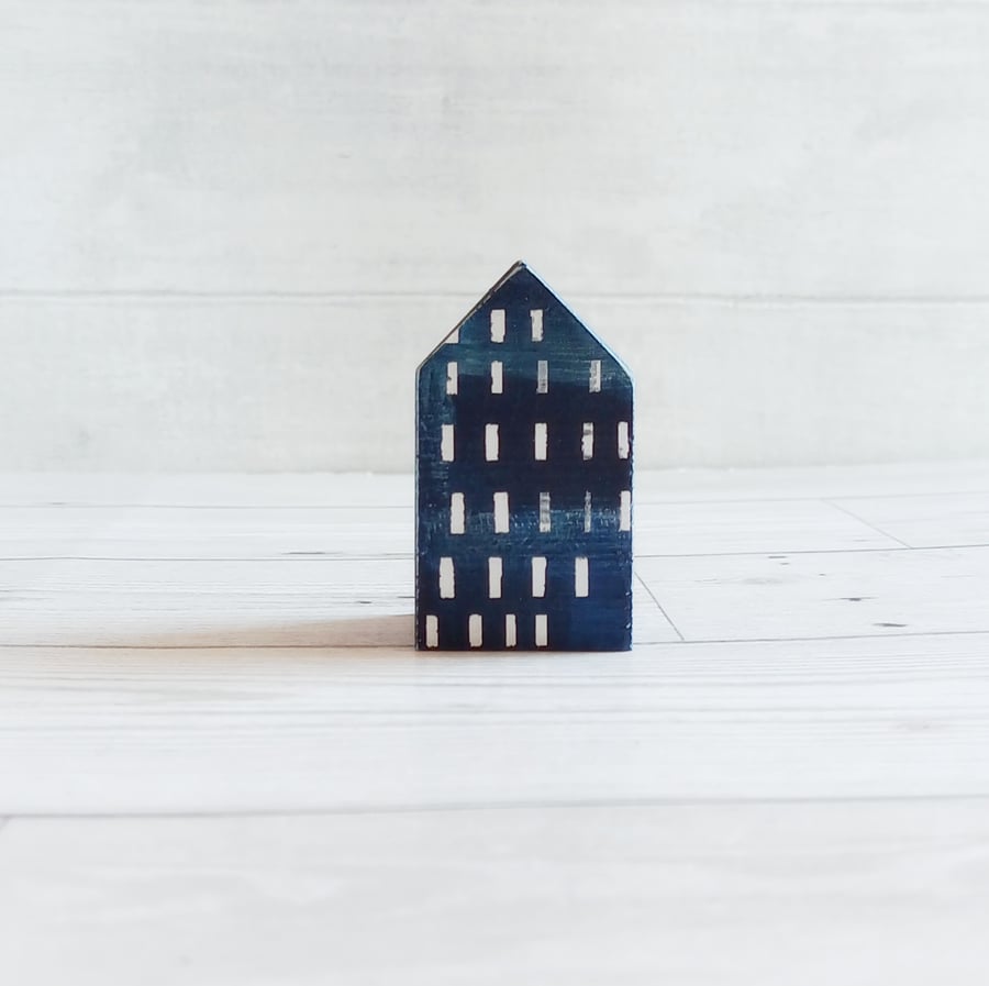 Miniature Wooden House, Little Blue House
