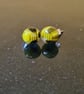 Fused glass yellow striped 'bee' stud earrings - Image 4