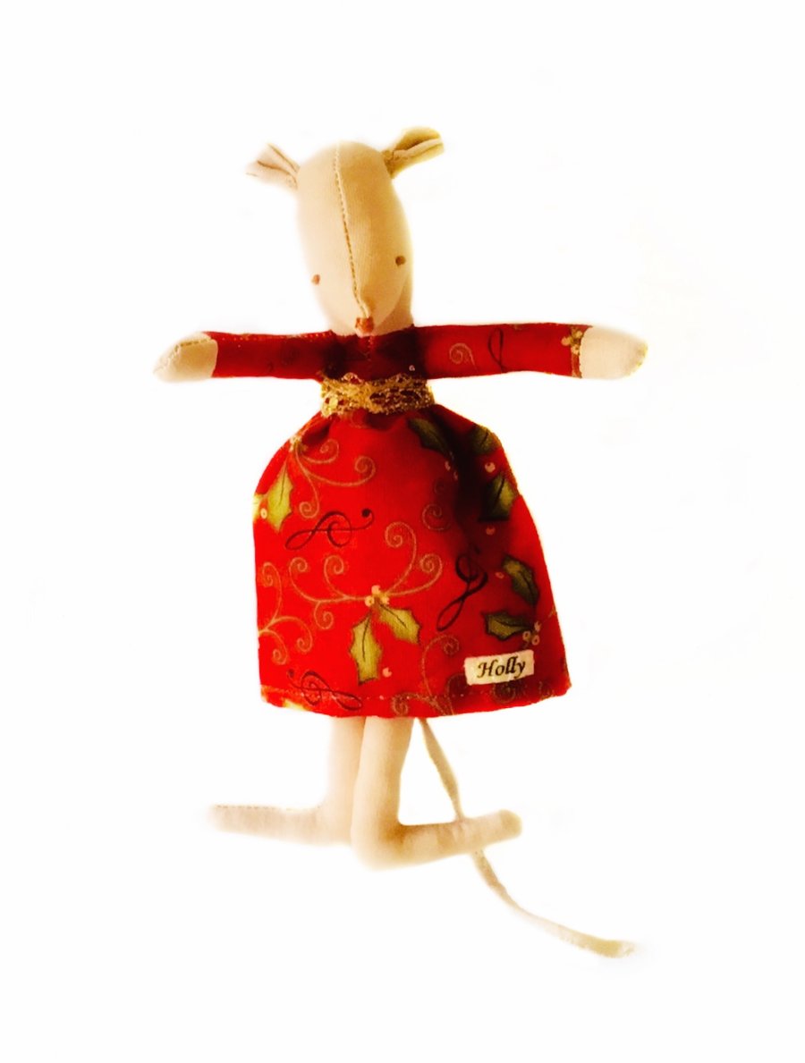 Reduced - Christmas Mouse - Holly