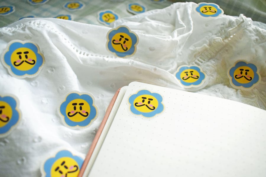 Transparent Illustrated Sticker - Duke Flower