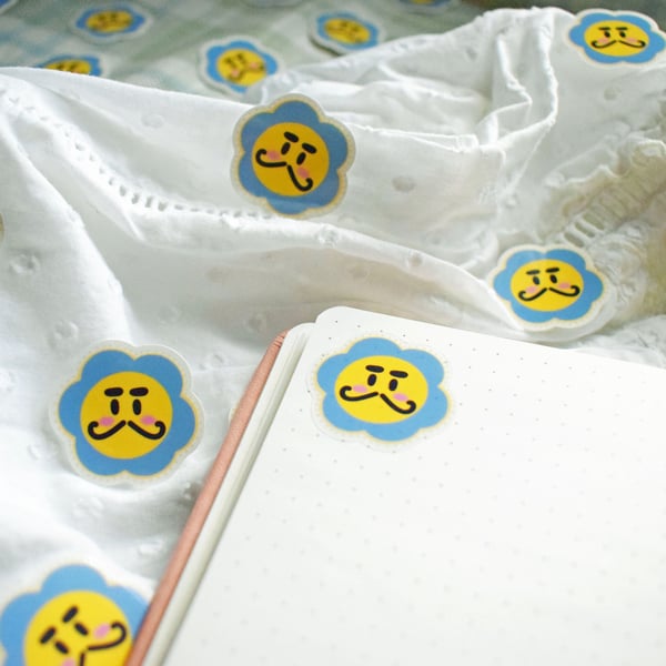 Transparent Illustrated Sticker - Duke Flower