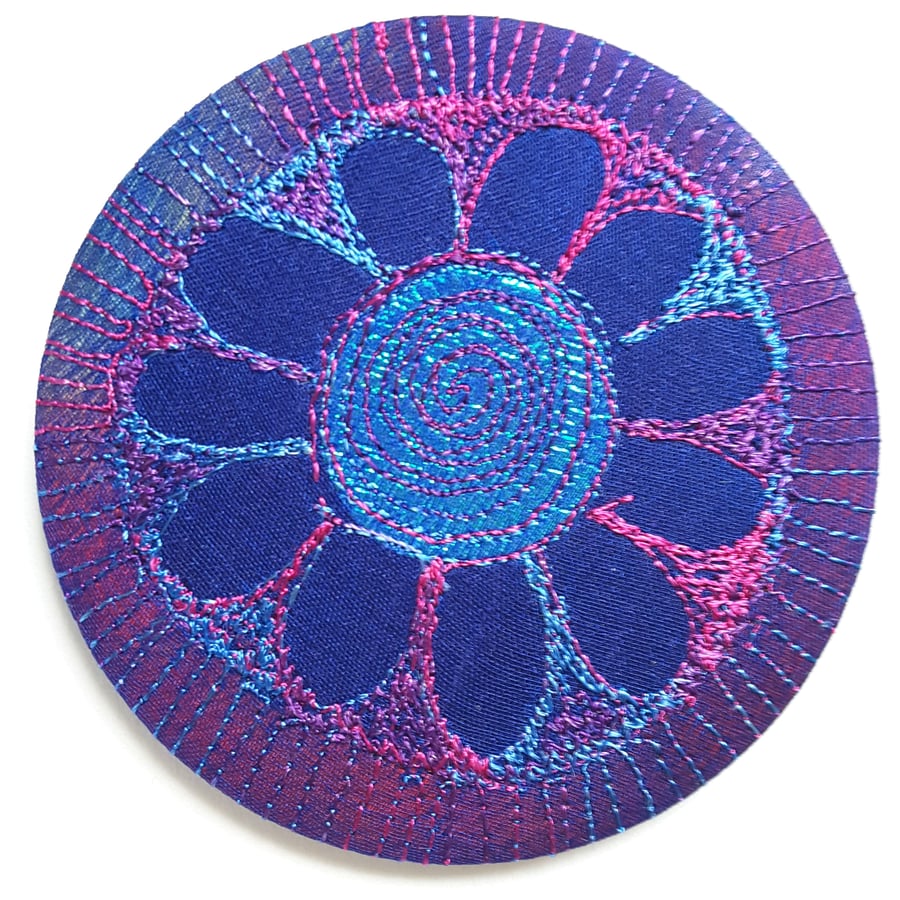 Large Pocket Mirror Handbag Accessories Colourful Free Machine Embroidery