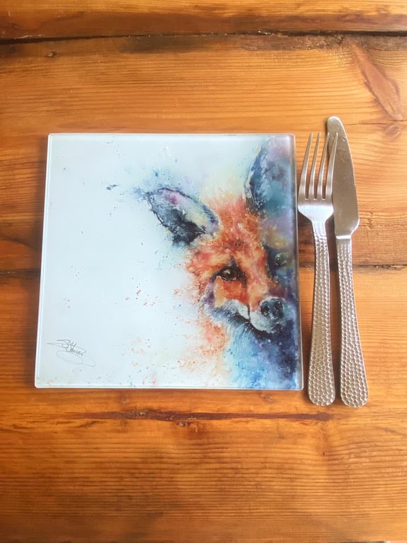Fox Glass Trivet, Table Mat, Placemat, Pot Stand, Hot Plate, Table Protector. Wi