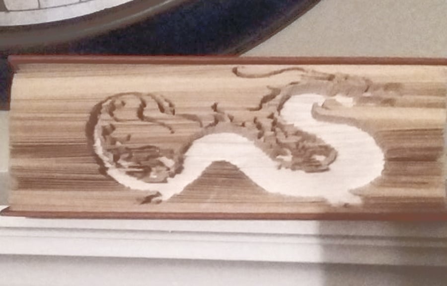 Dragon sideways CUT & FOLD Book Folding Pattern - EMAILED PDF PATTERN