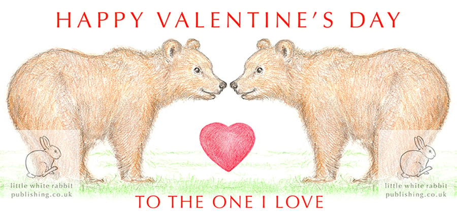 Bears Nose to Nose - Valentine Card