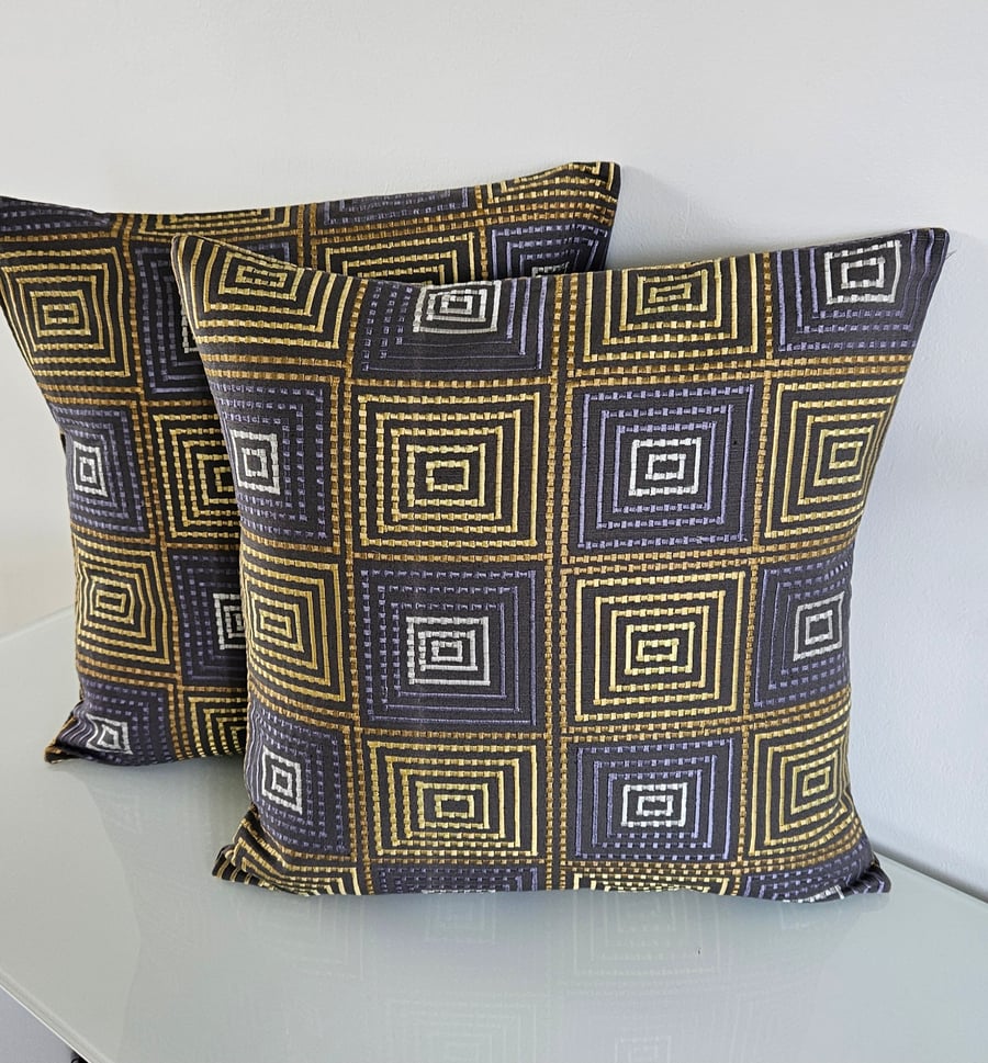  A Pair 16" Embroidered design cushion covers