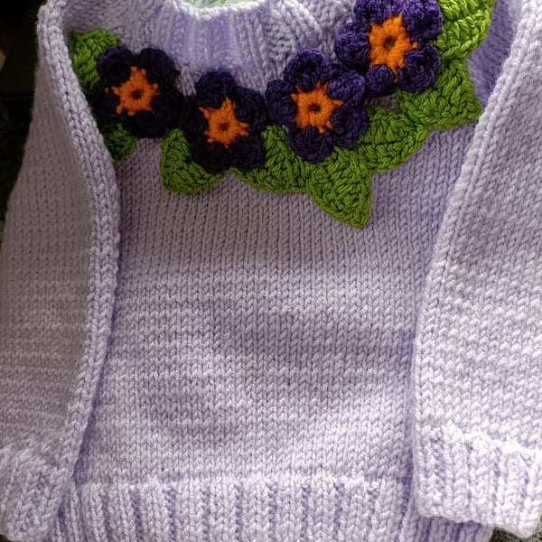 Hand Knitted childrens lilac jumper
