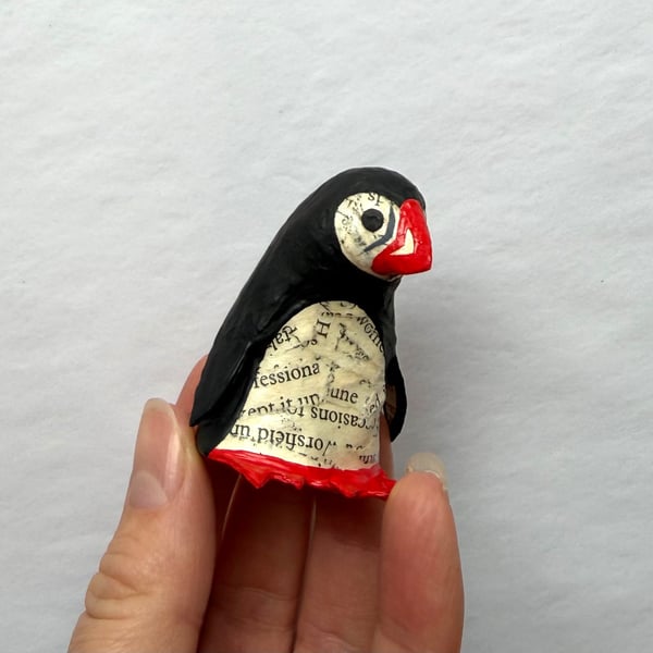 Handmade Paper Puffin - Cute Sustainable Playful Home Decor - Unique Art Gifts