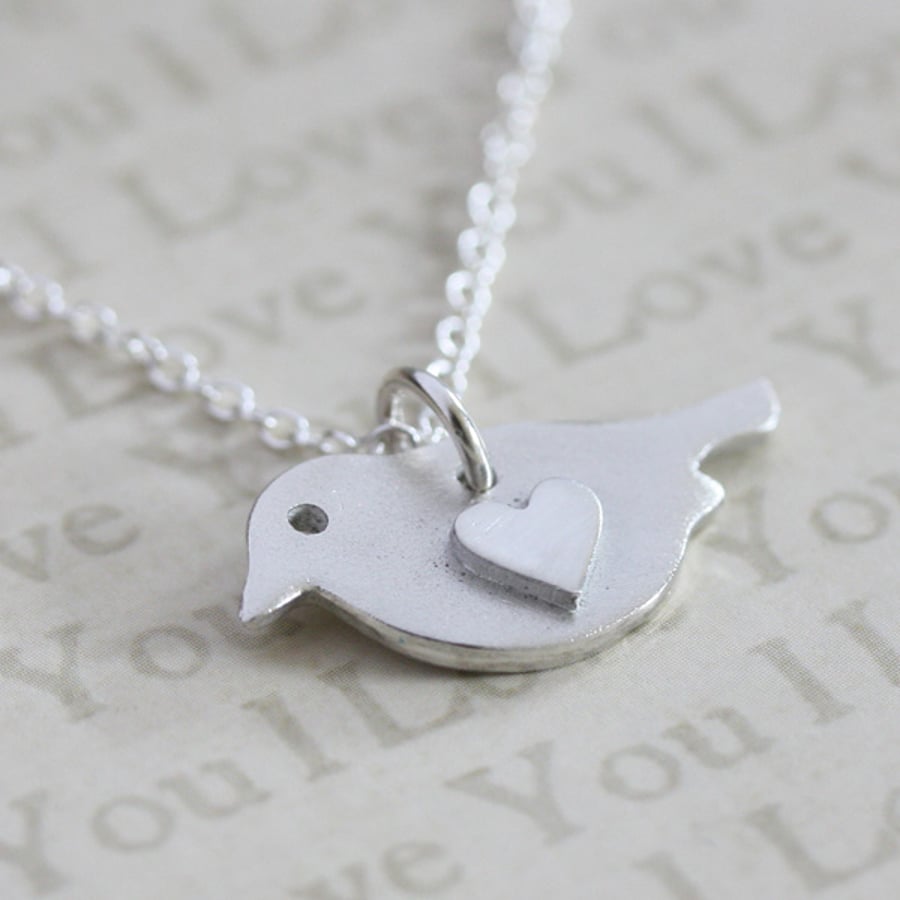 Silver Bird necklace, Silver necklace