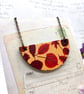 Autumn leaves statement necklace fabric and plywood nature lover - Image 7