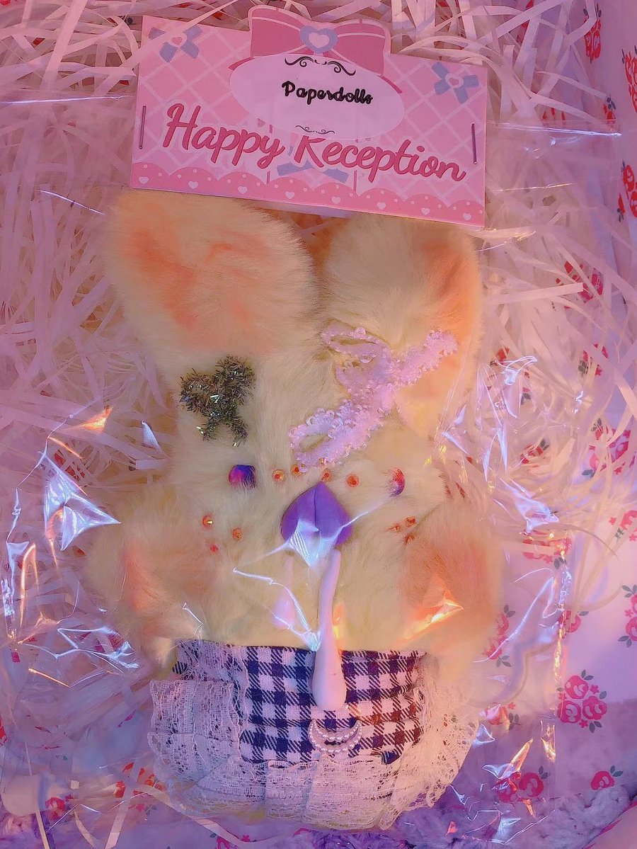 cute bunny plushes fluffy keychain rabbit toy Silly teddies 