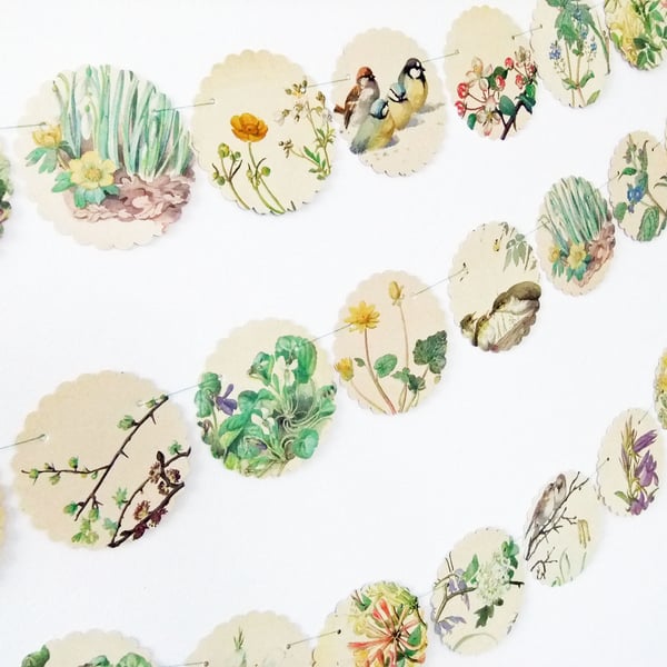 Spring bunting, Flower Bunting, Floral Bunting