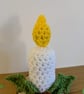 White Candle Centerpiece, Artificial Candle, Christmas Dec - Image 3