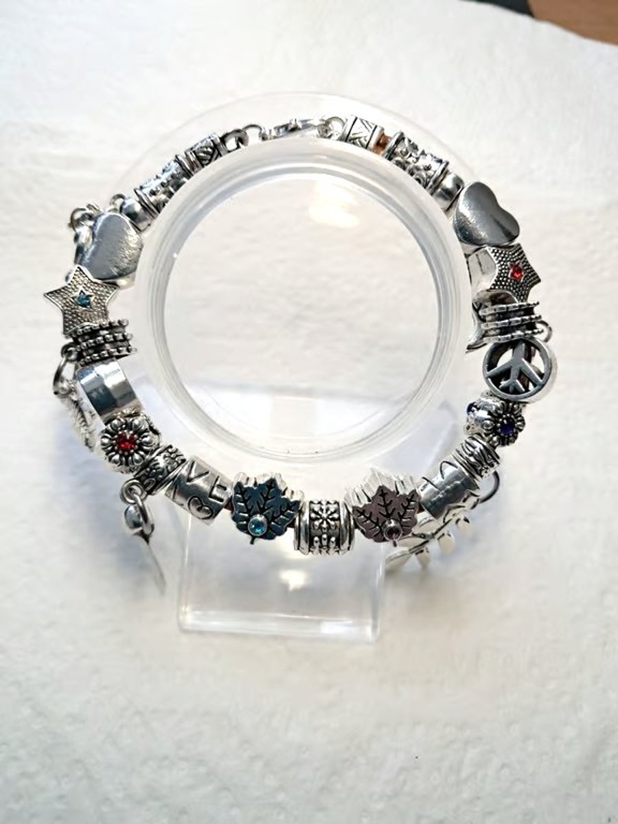 Charm Bracelet handmade on Leather 