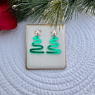 Christmas Squiggle Tree Acrylic Earrings