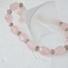 SALE: Chunky pink Rose Quartz & Labradorite necklace 