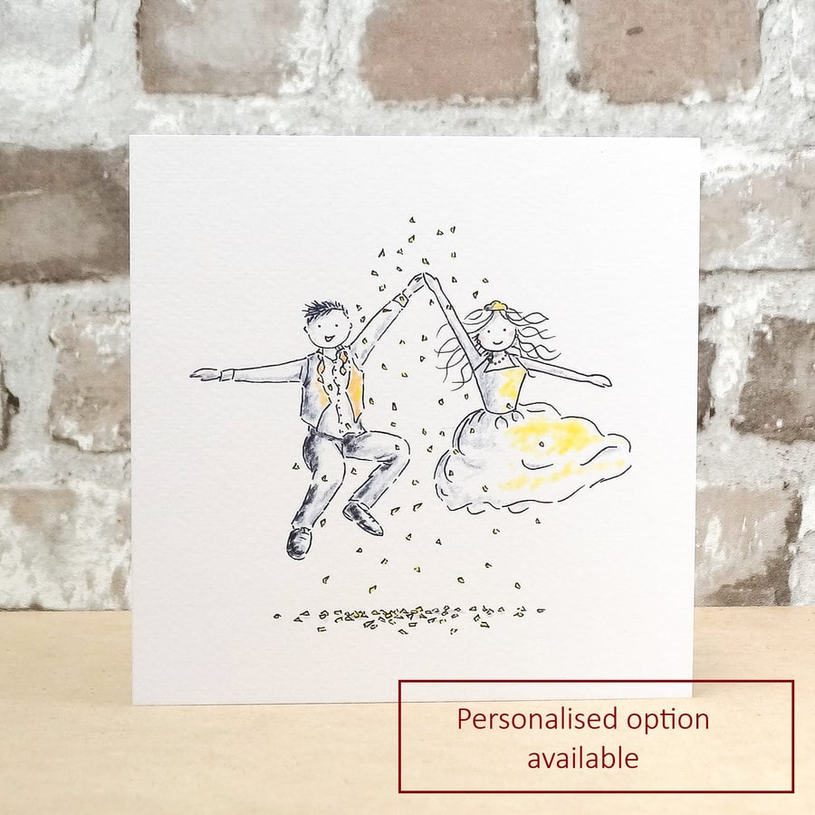 Wedding Card Jump Blonde  -  Personalised name option available