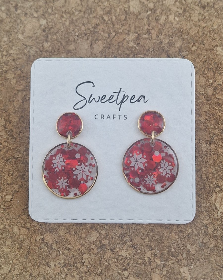 Christmas resin earrings