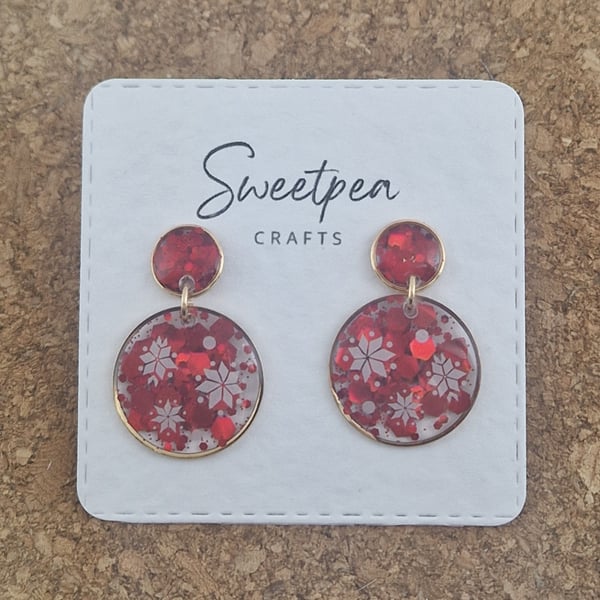 Christmas resin earrings