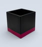 10 cm Square Black and Pink Plant Pot Indoor Planter for Houseplants Succulents 