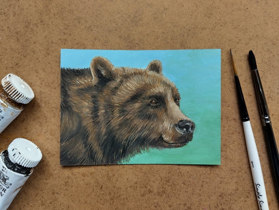ACEO Original artwork of a Bear.
