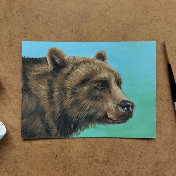 ACEO Original artwork of a Bear.