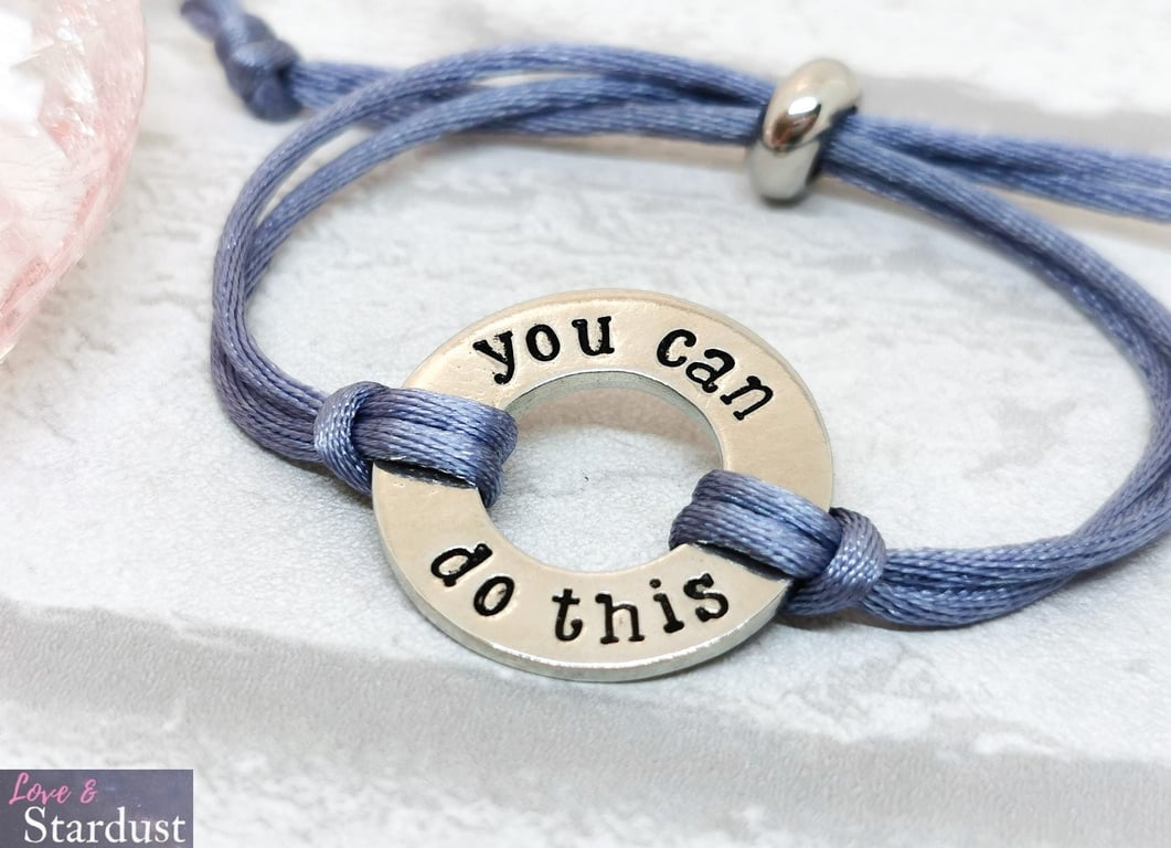 YOU CAN DO THIS Hand Stamped Pewter Bracelet
