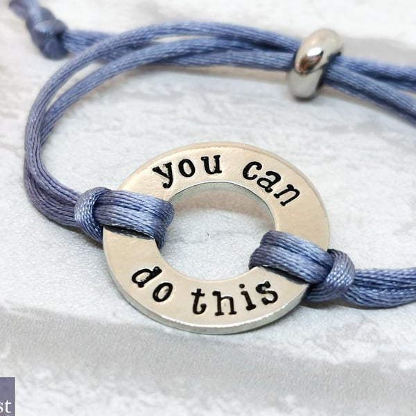 YOU CAN DO THIS Hand Stamped Pewter Bracelet