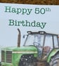 Green Vintage Tractor Birthday or Fathers Day Card, Personalised Foil Message - Image 3