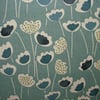 135cm Round Scandi Flower Indigo Tablecloth. Cotton