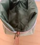 Sage Green Quilted Fabric Box Shape Makeup Bag - Image 7